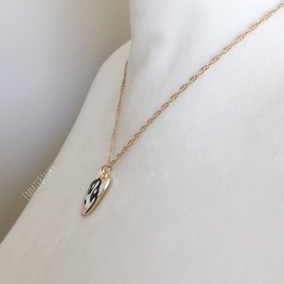 New ‘Puppy Love’ Siberian Husky Puppy Dog Pendant Necklace / Gold Plated Pup - Picture 5 of 13